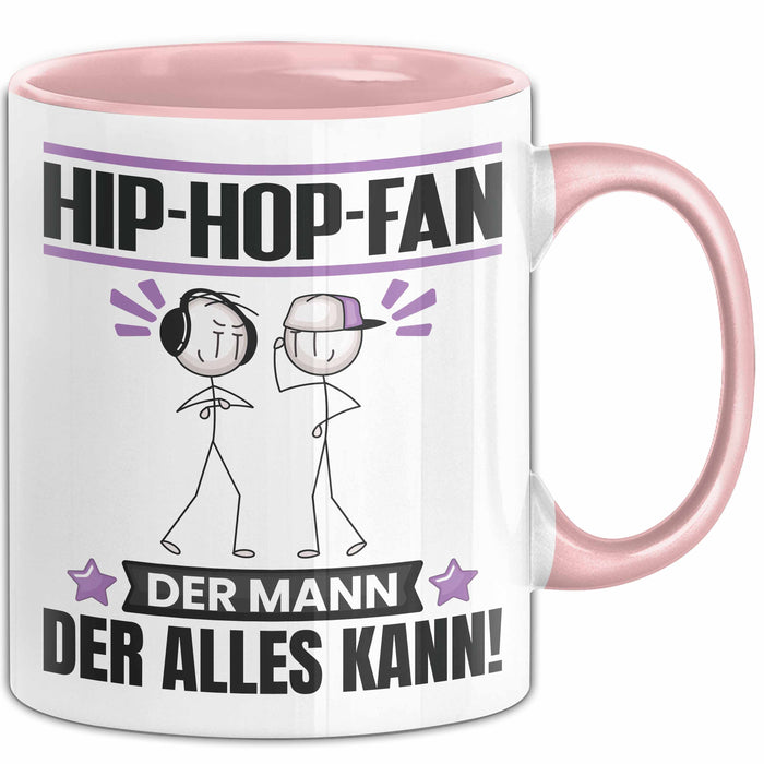 Hip-Hop-Fan Tasse Geschenk für Hip-Hop-Fan Der Mann Der Alles Kann Geschenkidee zum Geburtstag Rosa Trendation