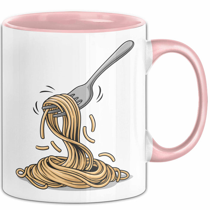 Spaghetti Fan Tasse Geschenkidee für Pasta Liebhaber Rosa Trendation