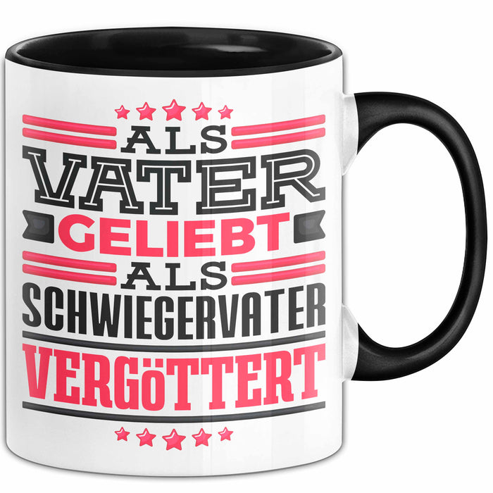 Schwiegervater Tasse Geschenk Geburtstag Bester Schwiegerpapa Geschenkidee Becher Schwarz Trendation
