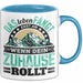 Camping Tasse Geschenk Das Leben Fängt Erst An Wenn Dein Zuhause Rollt Blau Trendation