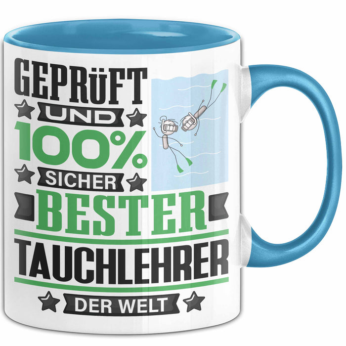 Tauchlehrer Geschenk Lustiger Spruch für Tauchlehrer Geschenkidee Bester Tauchlehrer Der Welt Blau Trendation