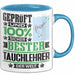 Tauchlehrer Geschenk Lustiger Spruch für Tauchlehrer Geschenkidee Bester Tauchlehrer Der Welt Blau Trendation