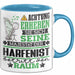 Harfenist Geschenk Tasse Lustiger Spruch Erheben Sie Sich Der Harfenist Betritt den Raum Blau Trendation