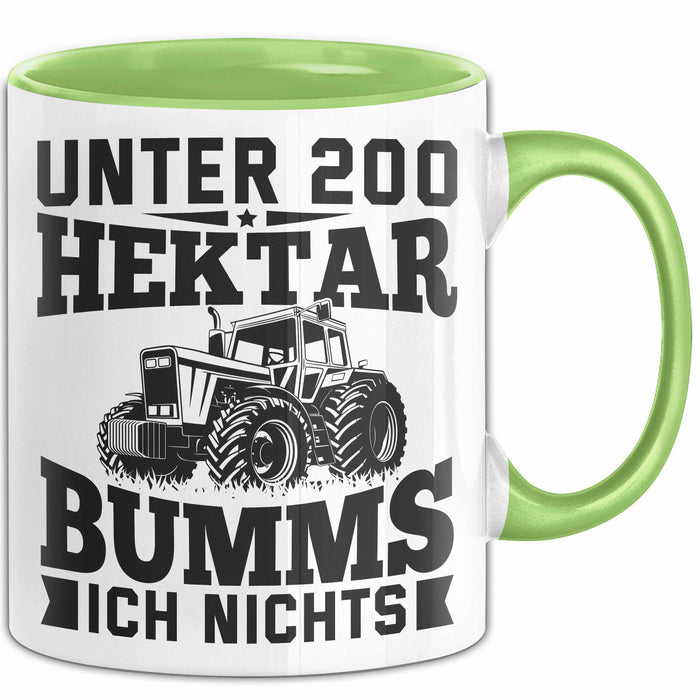 Landwirt Tasse Geschenk Unter 200 Hektar Bumms Ich Nichts Bauer Traktor Becher Grün Trendation