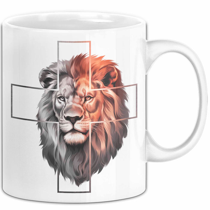 Jesus Löwe von Juda Tasse Geschenk Lustige Geschenkidee Spruch Weiß Trendation