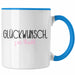 Trendation - Jobwechsel Tasse Geschenk Kollegin Kollege Lustig Abschiedsgeschenk Sprüche - Glückwunsch Zur Flucht Abschied Blau Trendation