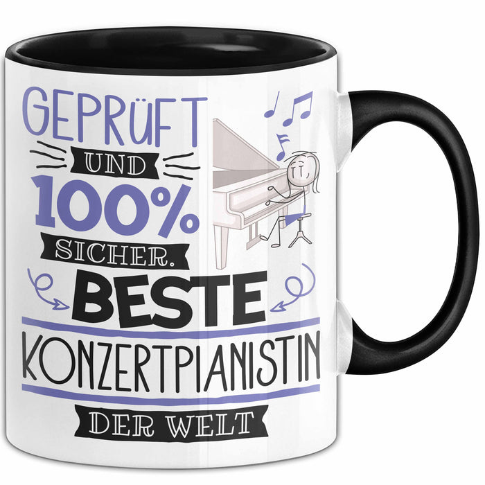 Beste Konzertpianistin Der Welt Tasse Geschenk für Eine Konzertpianistin Geprüft Und Sicher Geschenkidee Geburtstag Weihnachten Trendation