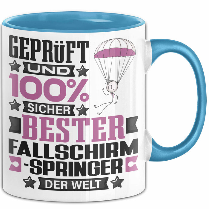 Fallschirmspringer Geschenk Lustiger Spruch für Fallschirmspringer Geschenkidee Bester Fallschirmspringer Der Welt Blau Trendation