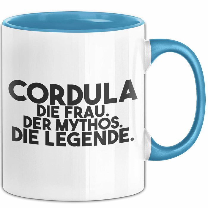 Cordula Tasse Cordula – Die Frau. Der Mythos. Die Legende. Geschenk Blau Trendation