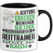 Reittrainer Geschenk Tasse Lustiger Spruch Erheben Sie Sich Der Reittrainer Betritt den Raum Schwarz Trendation