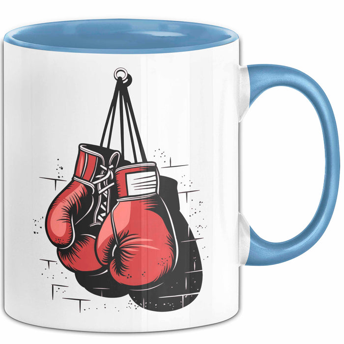 Boxer Tasse Geschenkidee für Kampfchampion Blau Trendation