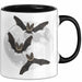 Halloween Tasse Geschenk Fledermäuse Vollmond Grafik Geschenkidee Schwarz Trendation