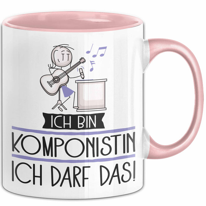 Geschenk für Komponistin Tasse Lustige Geschenkidee Geburtstag Ich Bin Komponistin Ich Darf Das Rosa Trendation