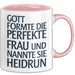 Heidrun Tasse Geschenk Gott Formte Die Perfekte Frau Heidrun Geschenkidee Rosa Trendation