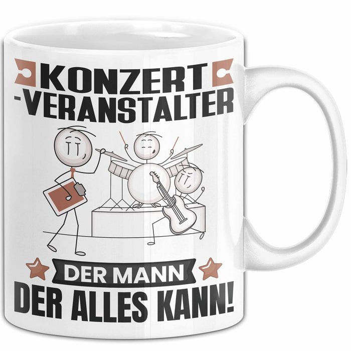 Konzertveranstalter Tasse Geschenk für Konzertveranstalter Der Mann Der Alles Kann Geschenkidee zum Geburtstag Weiß Trendation