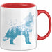 Wolf Tasse Geschenk Heulender Wolf Vögel Mond Silhouetten Geschenkidee Lustig Rot Trendation