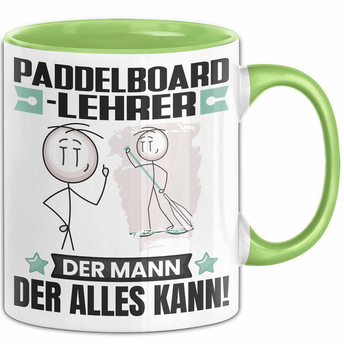 Paddelboard-Lehrer Tasse Geschenk für Paddelboard-Lehrer Der Mann Der Alles Kann Geschenkidee zum Geburtstag Grün Trendation