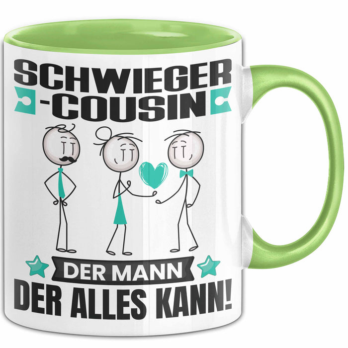 Schwiegercousin Tasse Geschenk für Schwiegercousin Der Mann Der Alles Kann Geschenkidee zum Geburtstag Grün Trendation