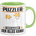 Puzzler Tasse Geschenk für Puzzler Der Mann Der Alles Kann Geschenkidee zum Geburtstag Grün Trendation