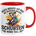 Lustige Tasse Waschbär Heute Möchte Ich Was Mit Menschen Machen Schubsen Wäre Toll Sarkasmus Ironier Humor Kaffee-Becher Rot Trendation