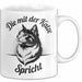 Katzenliebhaber Tasse Geschenk Spricht mit Katzen Katzenfan Weiß Trendation