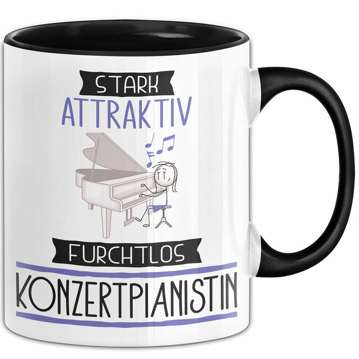 Konzertpianistin Tasse Geschenk Becher Stark Attraktiv Furchtlos Konzertpianistin Lustige Geschenkidee Trendation