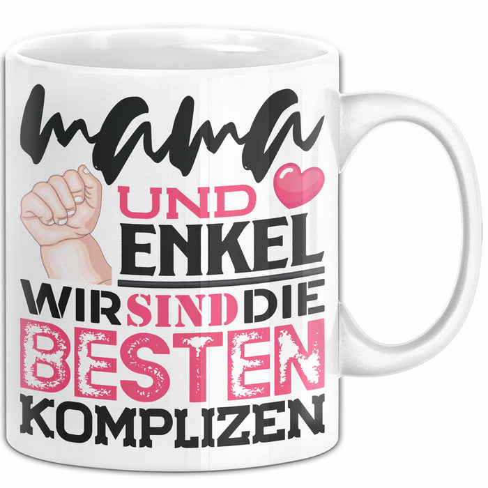 Mama Und Enkel Tasse Geschenk Beste Komplizen Lustiger Spruch Weiß Trendation