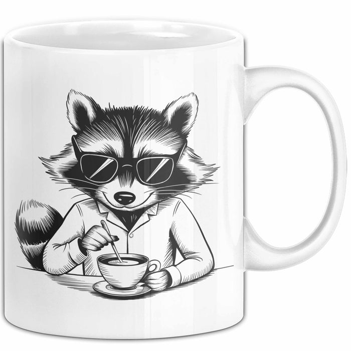 Waschbär Tierliebhaber Kaffee Tasse Geschenk Lustige Geschenkidee Spruch Weiß Trendation