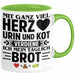 Krankenschwester Pflege Geschenk Tasse Mit Ganz Viel Herz Urin Und Kot Verdiene Ich Mein Täglich Brot Geschenkidee Kaffee-Becher Grün Trendation