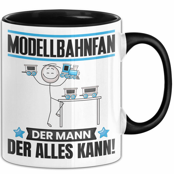 Modellbahnfan Tasse Geschenk für Modellbahnfan Der Mann Der Alles Kann Geschenkidee zum Geburtstag Schwarz Trendation