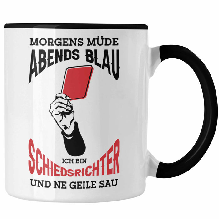 Schiedsrichter Tasse Geschenk für Schiedsrichter mit Spruch Schwarz Trendation