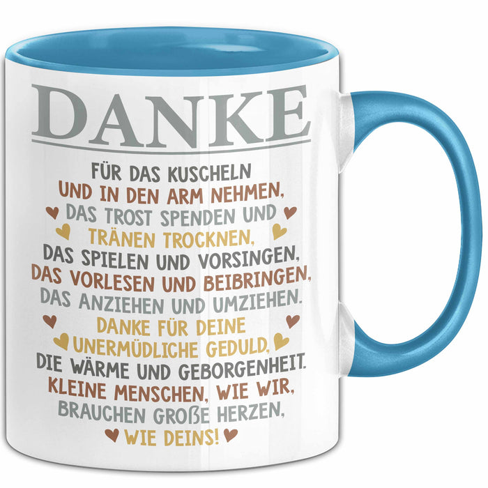 Unterricht Lehrer Wertschätzung Tasse Geschenk Lustige Geschenkidee Spruch Danke Für Das Kuscheln Blau Trendation