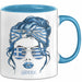 Grieche Tasse Geschenk Greek Woman Frau Becher Kaffee-Becher Blau Trendation
