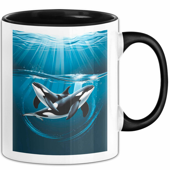 Wal Tier Tasse Geschenk Lustige Geschenkidee Spruch Schwarz Trendation