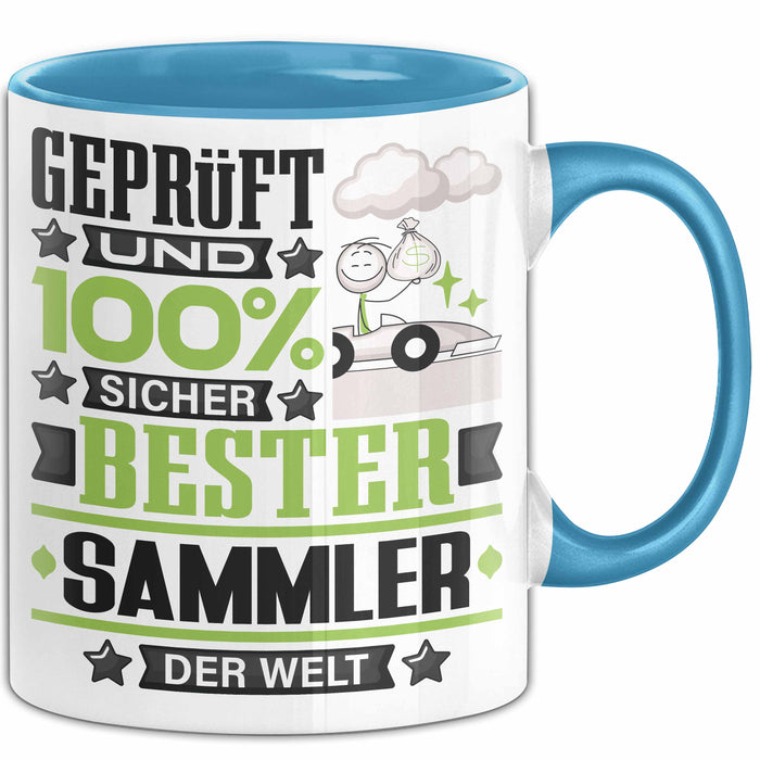 Sammler Geschenk Lustiger Spruch für Sammler Geschenkidee Bester Sammler Der Welt Blau Trendation