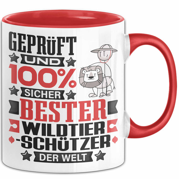 Wildtierschützer Geschenk Lustiger Spruch für Wildtierschützer Geschenkidee Bester Wildtierschützer Der Welt Rot Trendation
