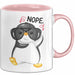 Witzige Tasse Geschenk Pinguin Mit Roter Brille Lustiger Becher Rosa Trendation