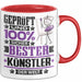 Künstler Geschenk Lustiger Spruch für Künstler Geschenkidee Bester Künstler Der Welt Rot Trendation