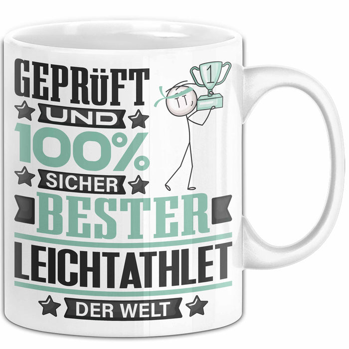 Leichtathlet Geschenk Lustiger Spruch für Leichtathlet Geschenkidee Bester Leichtathlet Der Welt Weiß Trendation
