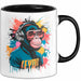 Affe Tier Kopfhörer Sonnenbrille Tasse Geschenk Lustige Geschenkidee Spruch Schwarz Trendation