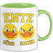 Quietscheente Tier Tasse Geschenk Lustige Geschenkidee Spruch Ente Süss Sauer Grün Trendation