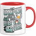 Camper Camping Bierliebhaber Tasse Geschenk Lustige Geschenkidee Spruch Beim Camping Gibt’S Schon Bier Vor Vier Rot Trendation