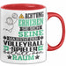 Volleyballspieler Geschenk Tasse Lustiger Spruch Erheben Sie Sich Der Volleyballspieler Betritt den Raum Rot Trendation