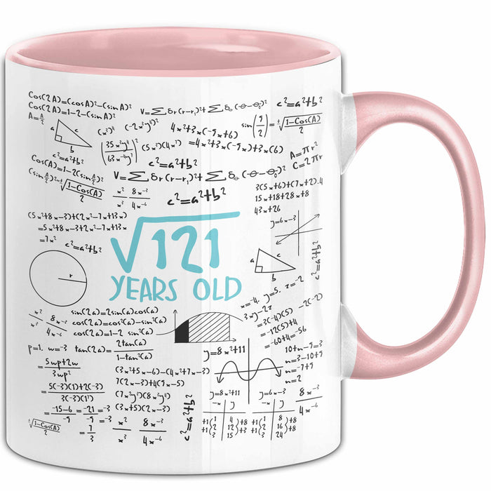 Wurzel aus 121 Tasse Geschenk Mathe Fan 11. Geburtstag Humorvoll Rosa Trendation