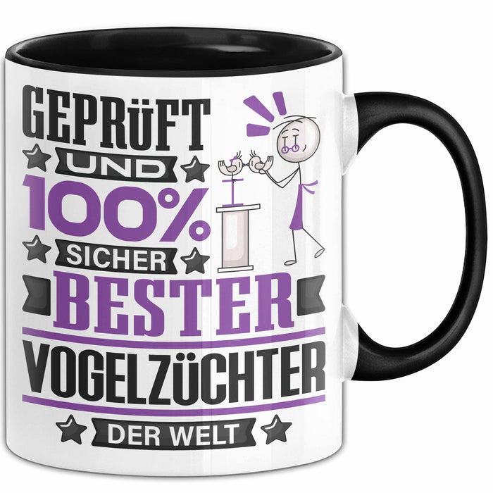 Vogelzüchter Geschenk Lustiger Spruch für Vogelzüchter Geschenkidee Bester Vogelzüchter Der Welt Schwarz Trendation
