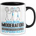 Moderator Geschenk Tasse Ich Bin Moderator Aber Sag Doch Einfach Superheld Lustige Geschenkdiee für Moderator Kaffee-Becher Schwarz Trendation