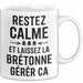 Bretagne Tasse Geschenk Restez Calme Bretonne Geschenkidee Frankreich Weiß Trendation