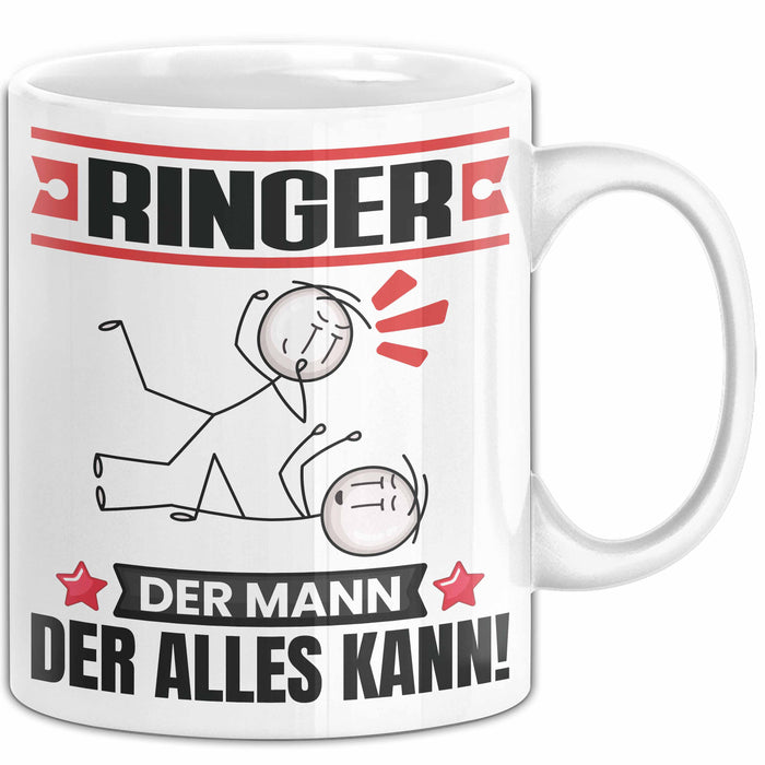 Ringer Tasse Geschenk für Ringer Der Mann Der Alles Kann Geschenkidee zum Geburtstag Weiß Trendation