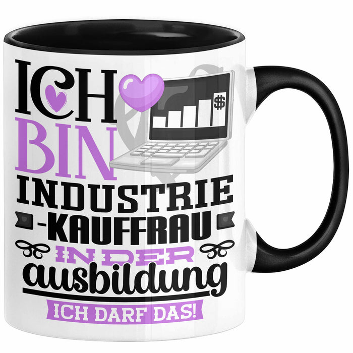Industriekauffrau Ausbildung Start Geschenk Tasse Ich Bin Industriekauffrau In Der Ausbildung Ich Darf Das Kaffee-Becher Geschenkidee Schwarz Trendation
