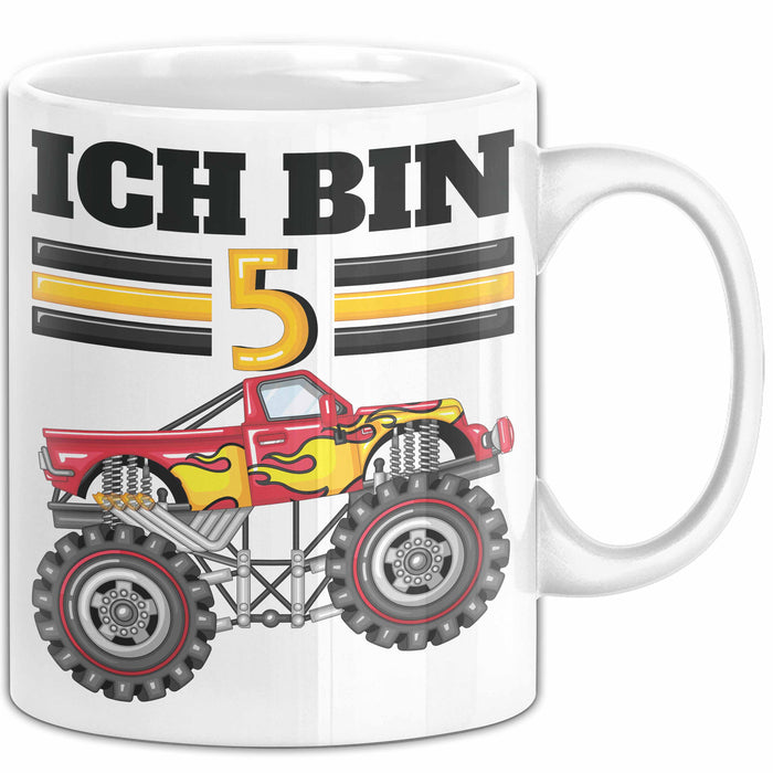 5. Geburtstag Geschenk Tasse Becher Jungs Trucks Geburtstagsgeschenk Ich Bin 5 Weiß Trendation